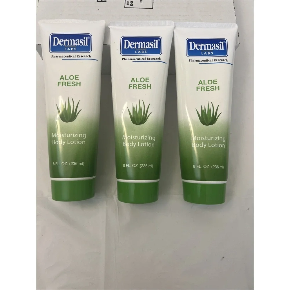 Dermasil Labs Aloe Fresh Moisturizing‎ Body Lotion  8 OZ Each 3 Sealed Tubes